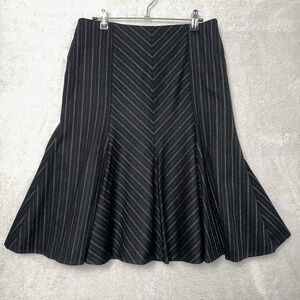 Missoni Black Multi Striped Knee Length Skirt Women's Size 6 Wool Office Career